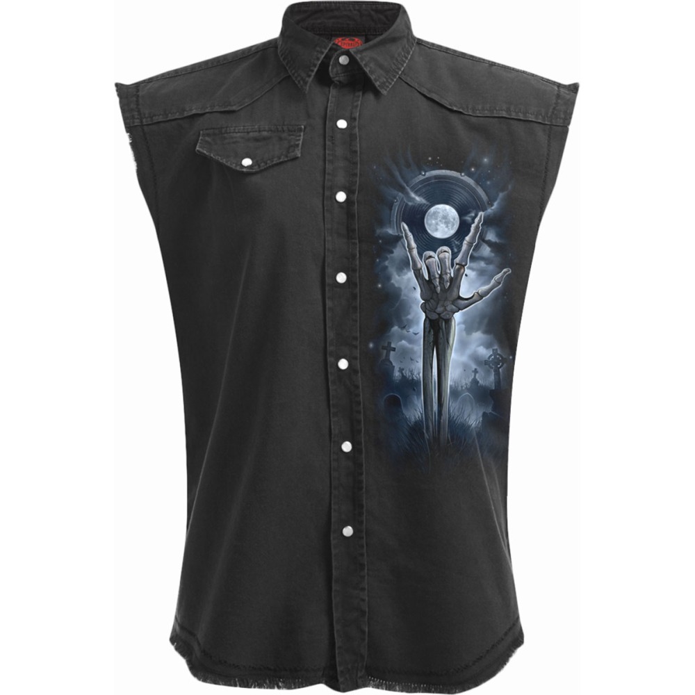 Spiral - GRIM ROCKER Sleeveless workshirt - Black
